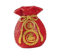 SiaBiced Vase Feng Shui Sac Chinois Décoration Festive Traditionnelle Panier à Fleurs Ornement de Table en Résine Adapté à La Fête du Nouvel an Chinois Cadeau, modèle A