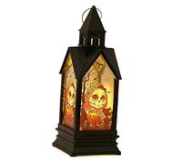 SiaBiced Wind Lantern Light Lanterne Halloween LED Lampe Portable Bougie Décorative Éclairage Suspendu pour Créer Une Atmosphère Sombre Adaptée à La Décoration, Squelette