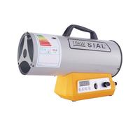 SIAL Chauffage Soufflant à Gaz 51,300 Btu/h Canon à Chaleur à Gaz Chauffage Radiant Portable Pour Ateliers,Interrupteur électronique/Peut être Chronométré/Arrêt Automatique, Argent, 15 kW,Q15E