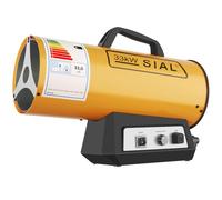SIAL Chauffage Soufflant à Gaz Pistolet Thermique à Gaz Chauffage Radiant à Gaz Chauffage de Chantier Souffleur d'air Chaud Interrupteur Mécanique Allumage Piézo, Jaune, 33KW