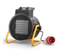 SIAL P5 Chauffage Soufflant 5kW 400V Radiateur électrique d'appoint PTC | de chantier, à céramique, avec thermostat, pour atelier, garage et séchage rapide de sous-sol