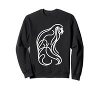 Siamang Gibbon Art Linéaire Minimaliste Primate Sweatshirt