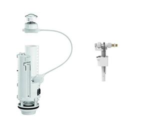 Siamp 32500007 Optima 50 Mecanisme de Chasse, Blanc & Robinet Flotteur, 3/8° Laiton Nickelé
