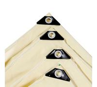 SIAMZYWV Bâche PVC 500g/㎡ 2x2m 3x3m 4x4m 5x5m Bâche avec œillets Œillets antirouille Durable Multi-Usage pour Une Utilisation en extérieur Bâche Beige (1,5x2,5m)