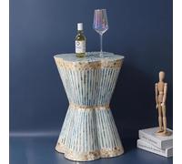 SIAMZYWV Table d'appoint en Nacre Faite à la Main, Table d'appoint en mosaïque Moderne et Table de Chevet pour Salon Chambre