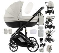 Sianldcone Poussette 4 en 1, Tissus Haut de Gamme Poussette Bebe, Poussoir Bidirectionnel Pousette Avec Cosy, Vision Buverte Poussettes Combinées (688 Yellowish)