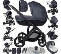 Sianldcone Poussette 4 en 1, Tissus Haut de Gamme Poussette Bebe, Poussoir Bidirectionnel Poussette Avec Cosy, Vision Buverte Poussettes Combinées (H2 Deep Grey)