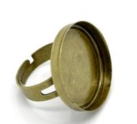 SiAura Material ® - 1 bague vierge réglable - Diamètre : 25 mm.