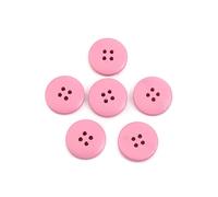 SiAura Material - Lot de 50 boutons ronds en bois de 20 mm, rose, 4 trous à quatre trous, pour la couture, le bricolage et la décoration.