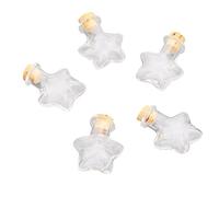 siaura Matériau ® - Lot de 5, Mini - Bouteilles en Verre avec Bouchon, Forme D'étoile, 2,7 cmx2 cm