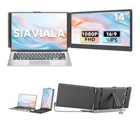 siaviala Extension Ecran PC Portable, Double Extension d'écran IPS FHD 1080P 14", Moniteur Portable pour Ordinateurs Portables 13-17,3", Double écran Plug & Play pour Windows/Mac avec Port USB C/HDMI