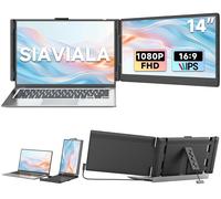 SIAVIALA P6 - Écran d'Extension Double 14 Pouces pour Portable, Design Classique, Moniteur Double Portable FHD 1080P IPS