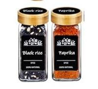 SIAZIH Lot de 2 pots à épices carrés - 120 ml - Avec couvercle en bois de bambou