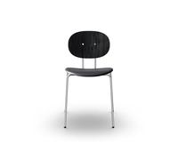 Sibast Furniture Piet Hein Chaise de Salle à Manger Chêne Noir Chrome et Cuir Noir