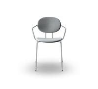 Sibast Furniture Piet Hein Chaise de Salle à Manger Chrome avec Accoudoirs Remix 123