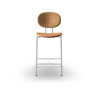 Sibast Furniture Piet Hein Tabouret de Bar Chrome Cognac Cuir