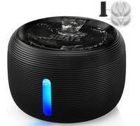 SIBAYS Fontaine a Eau Chat - 3,5L Fontaine à Eau pour Chat avec Pompe 25dB Ultra Silencieuse & Fenêtre LED - Fontaine a Eau Chien avec 2 Filtres à Charbon Actif, Sans BPA, Filtration Profonde, FS77,BK