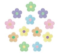 Sibba 12 Pcs Fleurs Fer Sur Patchs Fleurs Colorées Fer Sur Patch pour Vêtements Macaron Broderie Patch pour Vêtements Veste Jeans Sac À Dos Chapeau Diy Accessoires