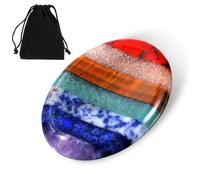 Sibba Cristaux de chakra pour pouce - Cristal de paume - Pierre agréable au toucher - Pierre chakra de massage - Pierres précieuses ovales - Pierres porte-bonheur - Pierres porte-bonheur - Pour