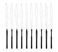 Sibba Lot De 10 Enfile Aiguilles pour Extensions de Cheveux Outil Pour Micro Maillons Plumes Et Accessoires de Coiffure Noir