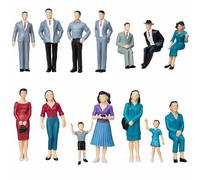 Sibba Lot de 14 figurines peintes, modèle peint à l'échelle 1:25, figurines de personnes assises et debout, petit modèle pour diorama, tracés de train, modèles d'architecture