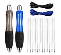 Sibba Lot de 14 gros stylos à bille rétractables - 2 stylos à bille lestés à large prise en main avec 12 recharges d'encre noire et bleue - Aide à l'écriture pour les tremblements, l'arthrite des