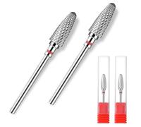 Sibba Lot de 2 Forets A Unghie In Carburo Di Tungstène per Rimuovere I Gels Duri Acrilici Di 3/32" Forets Conici Professionali In Tungstène per Manicure E Pedicure