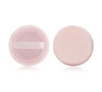Sibba Lot de 2 houppettes rondes en velours pour le maquillage du visage - Conteneur compact pressé pour fond de teint, crème, ruban - Applicateur de coussin (2 pièces) - Rose