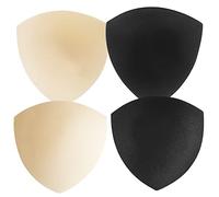 Sibba Lot de 2 paires de Coussinets de soutien gorge Triangulaires amovibles pour femme soutien-gorge de sport push up pour maillot de bain pour bonnet B/C, Couleur peau/Noir, universel