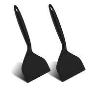 Sibba Lot De 2 Spatules En Silicone Pour La Cuisson Des Crêpes, Ustensiles De Cuisine Antiadhésifs Résistants Aux Hautes Températures Pelle Plate Courte Grattoir Ustensiles De Cuisine Grill