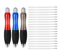 Sibba Lot de 3 Stylos à Bille Lourds Grand Stylo Épais Grand Stylo avec Poignée Large Accessoire d'Écriture 18 Mines pour Tremblement Handicap Tunnel Carpien Main Faible Bureau Noir