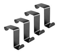 Sibba Lot de 4 crochets de porte réversibles en acier inoxydable pour armoire, tiroir, vêtements, chapeaux, support pour cuisine, serviette, manteau, bureau, cuisine