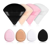 Sibba Lot de 8 Houppettes à Poudre Libre Multicolores pour Maquillage Triangulaire Fond de Teint Coussin de Beauté Applicateur de CosméTiques Support Portable éponge Mini Couverture Souple