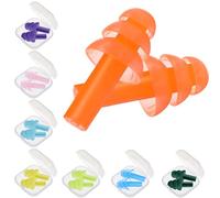 Sibba Lot de 8 paires de bouchons d'oreilles en silicone avec réduction du bruit - Pour dormir - Avec boîte de rangement - Protection auditive - Étanche - Réutilisable - Natation - Ronflement