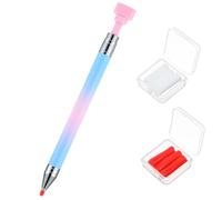 Sibba Stylo de retouche de strass avec 2 recharges de cire supplémentaires, stylo de cire rechargeable, outil de ramassage de strass pour ongles, pierres précieuses, peinture diamant art