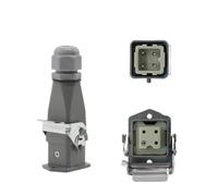 SIBBLE Connecteur rectangulaire Robuste HDC-HA, 4 5 6 8 Broches, Prise et Prise Industrielle étanche for Aviation, 250V 10A /16A (Color : 4 Core)