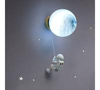 SIbeg Applique Murale Astronaute Moderne LED Spaceman Lampe Murale Lune planète veilleuse Enfants Lampe de Chevet Chambre Chambre d'enfant Lampe éclairage Mural 3 Couleurs température Lune veilleuse
