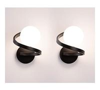 SIBEG Applique Murale Noire pour la décoration de la Maison, Ensemble de 2 Appliques murales d'intérieur Modernes, Lampe Murale de Chevet, Support Mural pour Couloir, Prise G9, éclairage Mural pour