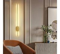 SIBEG Appliques murales à Longue Bande LED à intensité Variable, Applique linéaire de Fond Murale en Aluminium Simple et Moderne, pour escaliers de Couloir de Salon de Chambre à Coucher, Or B, 80 cm