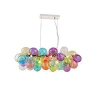 SIBEG Nordique coloré Ballon Verre LED Suspension Lampe Boule Abat-Jour Chambre Salle à Manger Suspension lumière Enfants Chambre Lustre câble réglable éclairage luminaire décor (Taille : 8-Head-a)