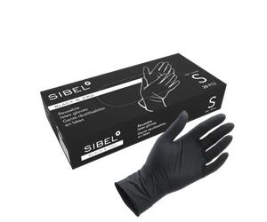 Sibel Black&Pro Gloves Reusable Latex Satin Black 20pcs Small