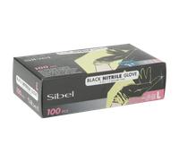 Sibel Disposable Powder-free Nitrile Gloves Black 100pcs Large