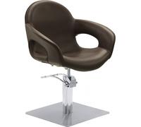 Sibel Fauteuils de Coiffure Capricious en Brun Avec base carrée et pompe hydraulique
