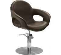 Sibel Fauteuils de Coiffure Capricious en Brun Avec base ronde et pompe hydraulique
