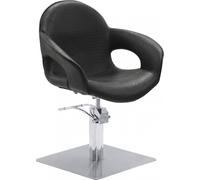 Sibel Fauteuils de Coiffure Capricious en Croko Noir Avec base carrée et pompe hydraulique