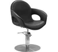 Sibel Fauteuils de Coiffure Capricious en Croko Noir Avec base ronde et pompe hydraulique