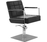 Sibel Fauteuils de Coiffure Celestino en Croko Noir Avec base carrée et pompe hydraulique