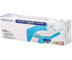 Sibel Sinelco Gants Vinyl 100U Blanc moyen/M, unique, Standard