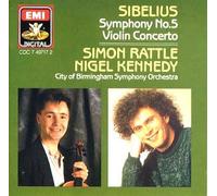 Sibelius: Symphony No.5 / Violin Concerto- Simon Rattle, Nigel Kennedy - Rare 1988 Uk Edition