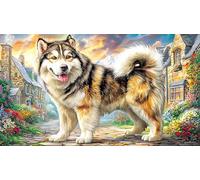 Siberian-Husky 1000 pièces Puzzle pour Adultes Cadeau Amusant & Activité Maison Défi de Jeu éducatif Jeu Stimulant pour Femmes et Hommes 38x52/1000 pièces